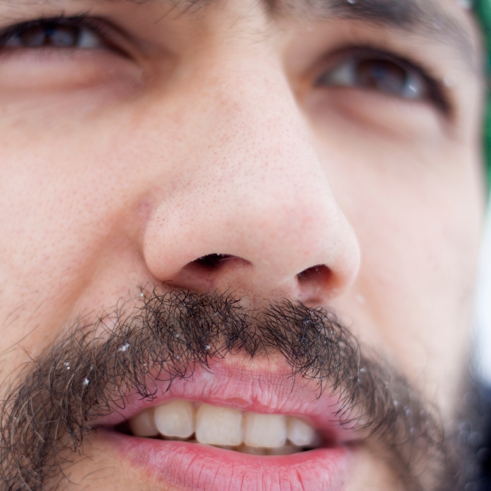 closeup man nose