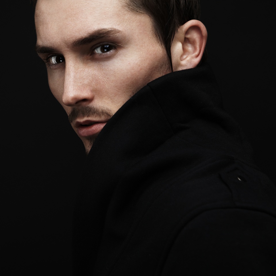 Young man's portrait. Close-up face.
