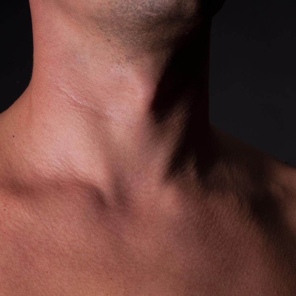 Man's neck - clean skin, body part